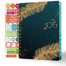 Ymumuda 2025 Planner, 12-Month Daily Weekly Monthly Planner from JAN.2025 to DEC.2025, 8.4" X 6", Spiral Planner Notebook with Stickers, Elastic Closure, Inner Pocket - Green Golden