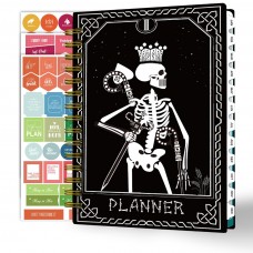 Ymumuda 2025 Planner, 12-Month Daily Weekly Monthly Planner from JAN.2025 to DEC.2025, 8.4" X 6", Spiral Planner Notebook with Stickers, Elastic Closure, Inner Pocket - Skull King