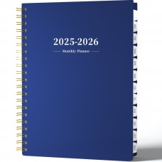 Ymumuda 2025 Planner - Monthly Planner 2025-2026, JAN.2025 to DEC.2026, 8.5" x 11", Large Planner with Spiral Bound, Perfect for School & Office Schedule, Dark Blue