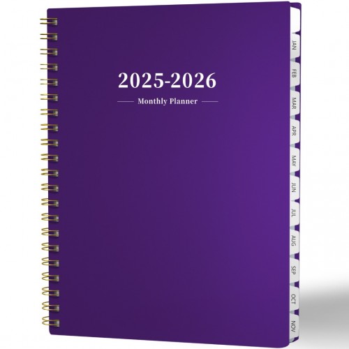 Ymumuda 2025 Planner - Monthly Planner 2025-2026, JAN.2025 to DEC.2026, 8.5" x 11", Large Planner with Spiral Bound, Perfect for School & Office Schedule, Purple