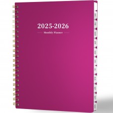 Ymumuda 2025 Planner - Monthly Planner 2025-2026, JAN.2025 to DEC.2026, 8.5" x 11", Large Planner with Spiral Bound, Perfect for School & Office Schedule, Deep Pink