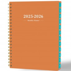 Ymumuda 2025 Planner - Monthly Planner 2025-2026, JAN.2025 to DEC.2026, 8.5" x 11", Large Planner with Spiral Bound, Perfect for School & Office Schedule, Orange