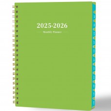 Ymumuda 2025-2026 Monthly Planner - 2 Year Monthly Planner, JAN.2025 to DEC.2026, 8.5" x 11", Large Planner with Spiral Bound, Perfect for School & Office Schedule, Grass Green