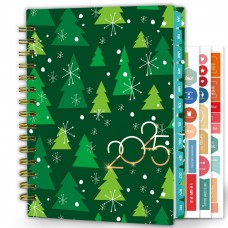 Ymumuda 2025 Planner, 12-Month Daily Weekly Monthly Planner from JAN.2025 to DEC.2025, 8.4" X 6", Spiral Planner Notebook with Stickers, Elastic Closure, Inner Pocket - Christmas