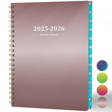 Ymumuda 2025-2026 Monthly Planner - 2 Year Monthly Planner, JAN.2025 to DEC.2026, 8.5" x 11", Large Planner with Spiral Bound, 24 Coated Tabs, Perfect for School & Office Schedule, Rose Gold