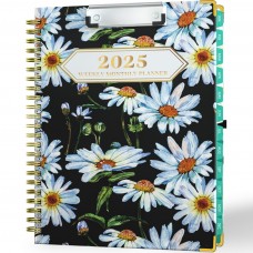 Ymumuda 2025 Planner with Clipboard, 2025 Weekly Monthly Planner from JAN. 2025 TO DEC. 2025, 8.5" x 11", Large Planners with Ample Writing Space, Inner Pocket & Coated Tabs, Excellent for School & Office Schedule