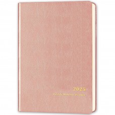 Ymumuda 2025 Planner, Weekly Monthly Planner 2025, 8.25"×5.85", 12 Months, JAN.2025 to DEC.2025, School Planner with Soft Flexible Cover, Premium Thick Paper, for School Work Office, Rose Golden