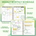 Ymumuda 2025 Planner Weekly Monthly, JAN.2025 to DEC.2025, 12 Months, 8.5" X 11", 2025 Large Monthly Calendar Planner with Spiral Bound, Excellent for School Office Supplies, Yellow Green