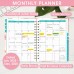 Ymumuda 2025 Planner, 12-Month Daily Weekly Monthly Planner from JAN.2025 to DEC.2025, 8.4" X 6", Spiral Planner Notebook with Stickers, Elastic Closure, Inner Pocket - Floral Ink