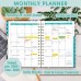 Ymumuda 2025 Planner, 12-Month Daily Weekly Monthly Planner from JAN.2025 to DEC.2025, 8.4" X 6", Spiral Planner Notebook with Stickers, Elastic Closure, Inner Pocket - Blue Embroidery