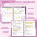 Ymumuda 2025 Planner Weekly Monthly, JAN.2025 to DEC.2025, 12 Months, 8.5" X 11", 2025 Large Monthly Calendar Planner with Spiral Bound, Excellent for School Office Supplies, Deep Pink