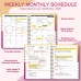 Ymumuda 2025 Planner Weekly Monthly, JAN.2025 to DEC.2025, 12 Months, 8.5" X 11", 2025 Large Monthly Calendar Planner with Spiral Bound, Excellent for School Office Supplies, Orange Pink