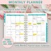 Ymumuda 2025 Planner, 12-Month Daily Weekly Monthly Planner from JAN.2025 to DEC.2025, 8.4" X 6", Spiral Planner Notebook with Stickers, Elastic Closure, Inner Pocket - Ink Floral