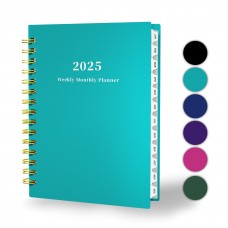 Ymumuda 2025 Planner, Weekly Monthly Planner 2025, JAN.2025 to DEC.2025, 8.4"ﾗ6", School Planner Spiral Bound for School Home Office, Turquoise