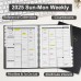 Ymumuda Daily Planner 2025 - Weekly Appointment Book Planner 2025, Daily Planner Appointment Book with 15 Minutes Increments, 8.5" x 11", Large, JAN - DEC 2025, Ideal for School Office Work Schedule - Black