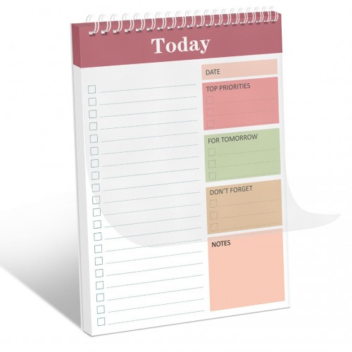 To Do List Notepad - Undated To Do List for Work with 52 Sheets, Daily To Do List Planner, Perfect Office & School Organization for Women, Teacher, College Students - Red