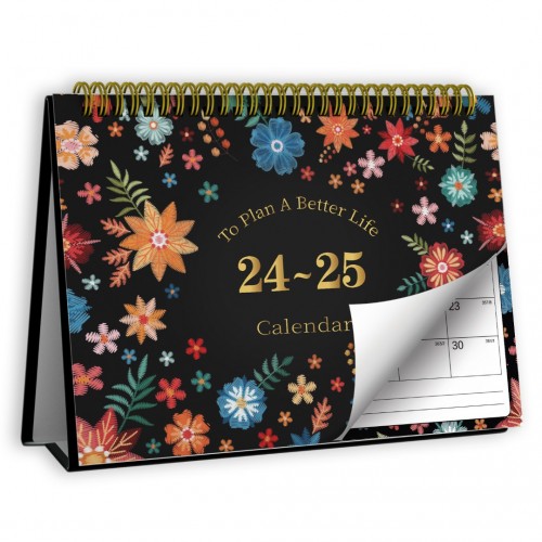 Small Desk Calendar 2025 - Standing 2025 Desk Calendar, OCT. 2024 - DEC. 2025, 8" x 6", Monthly Flip Desktop Calendar with To Do List, Your Personal Desk Calendar Planner for Home Office